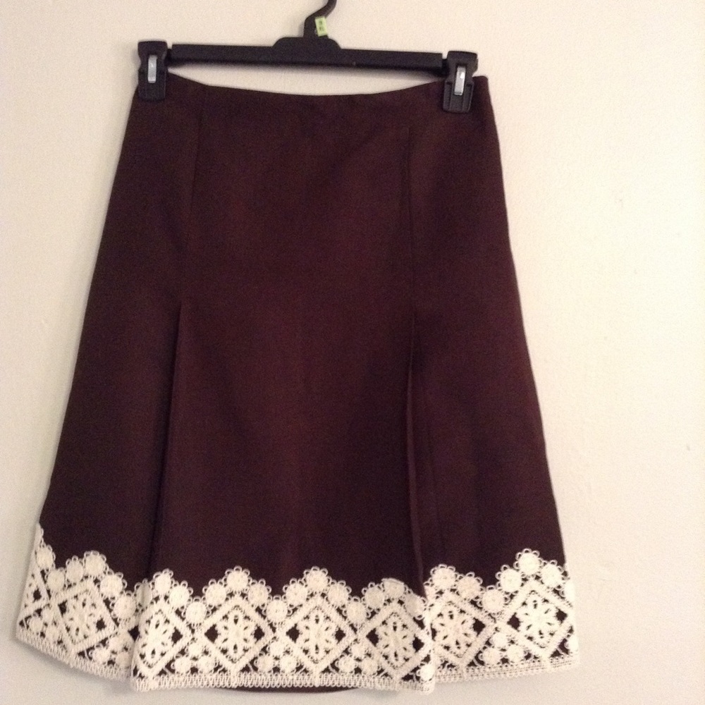 Ann Taylor Crotchet Detail A-Line Skirt